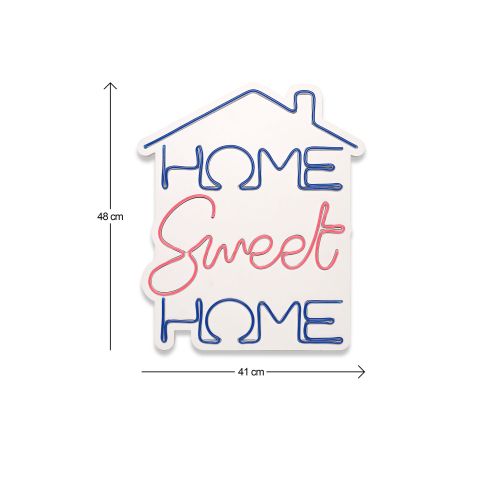 Wallity Ukrasna plastična LED rasvjeta, Home Sweet Home - Blue, Pink slika 12