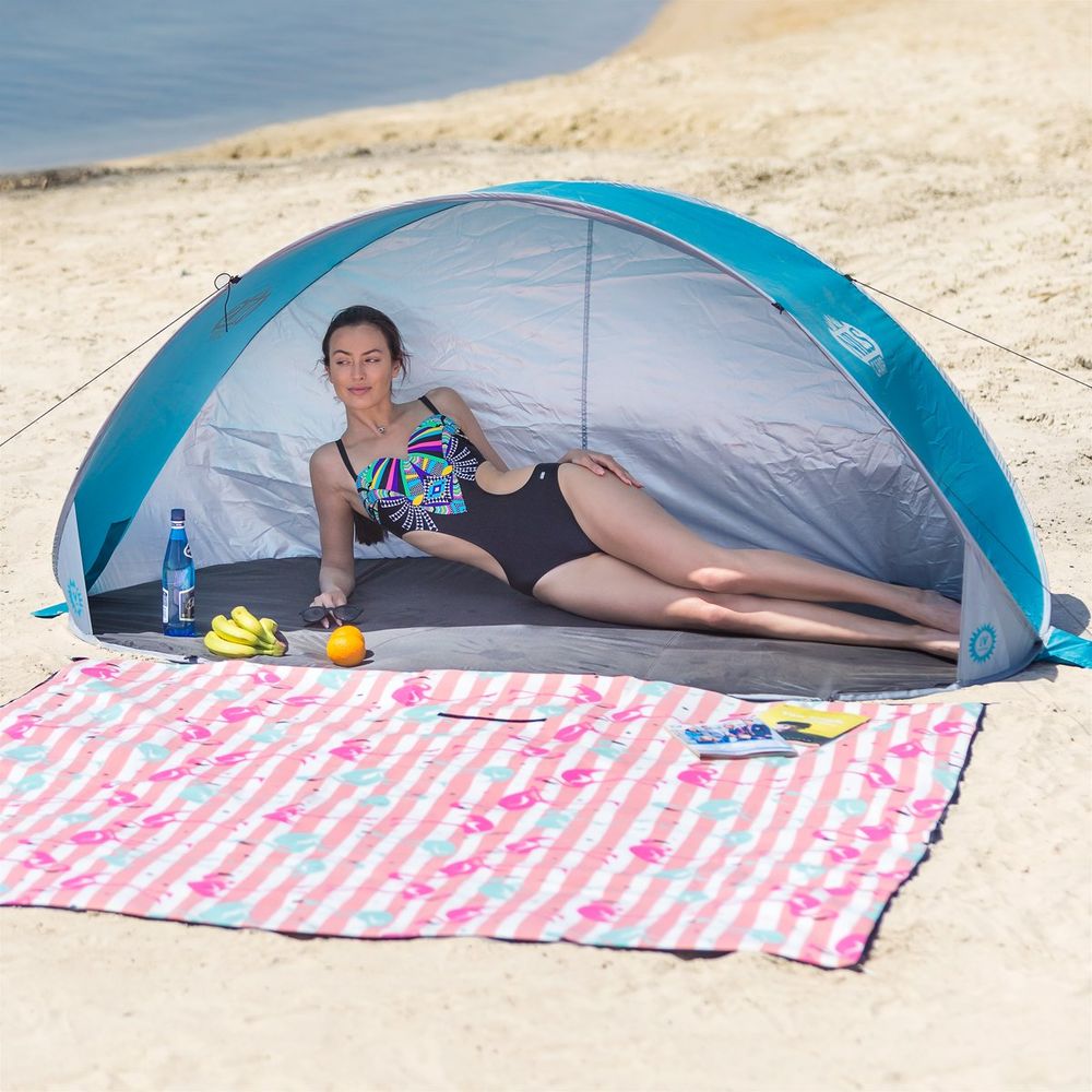 Nc3174 tirkizno-sivi šator za plažu nils camp slika 4