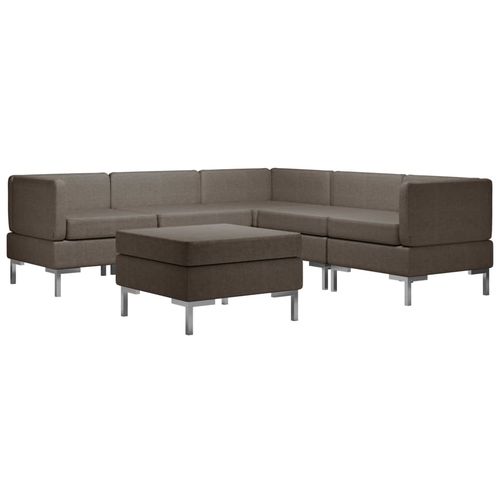 6-dijelni set sofa od tkanine smeđe-sivi slika 2