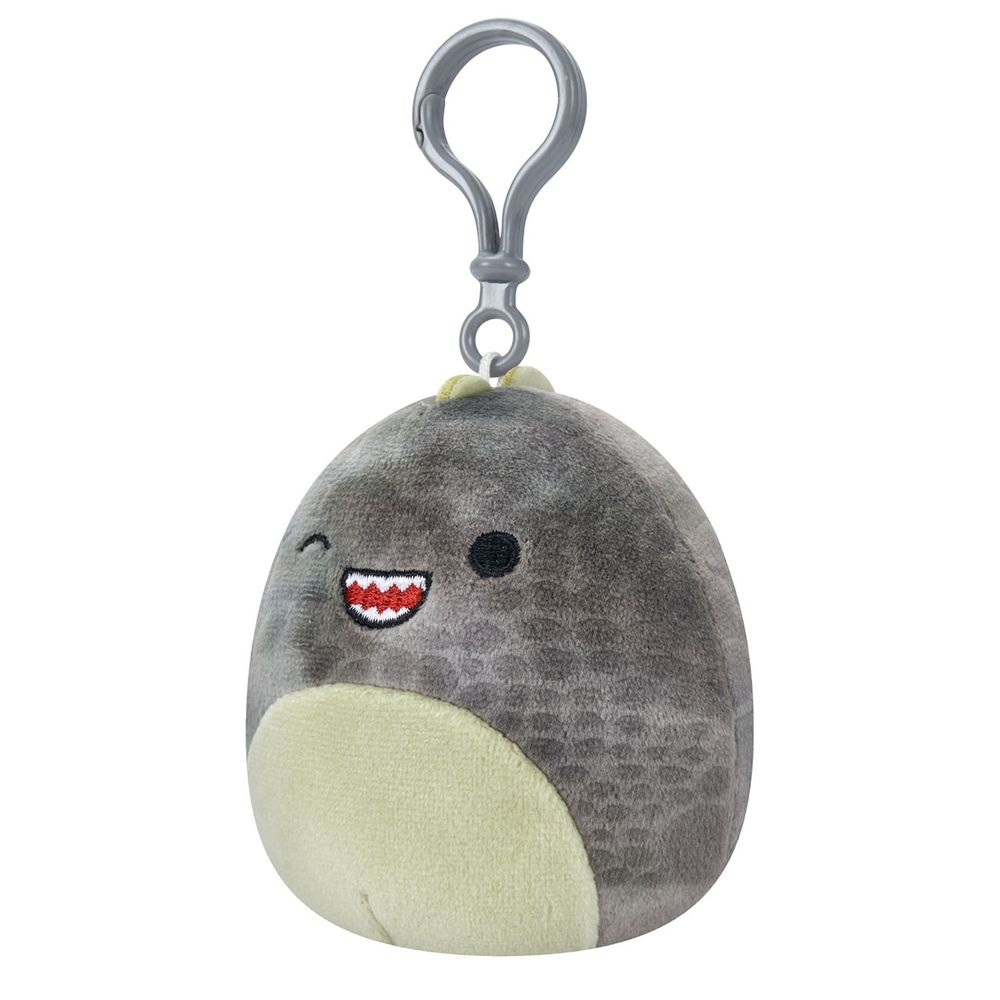 Squishmallows Plišana igračka sa kopčom, Namigujući sivi T-Rex Xander 9cm slika 1