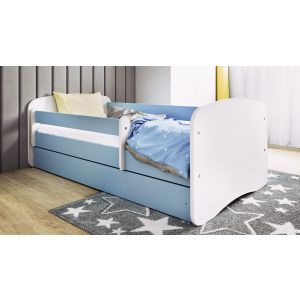 Drveni dječji krevet Perfetto sa ladicom - 180x80cm - Plavi