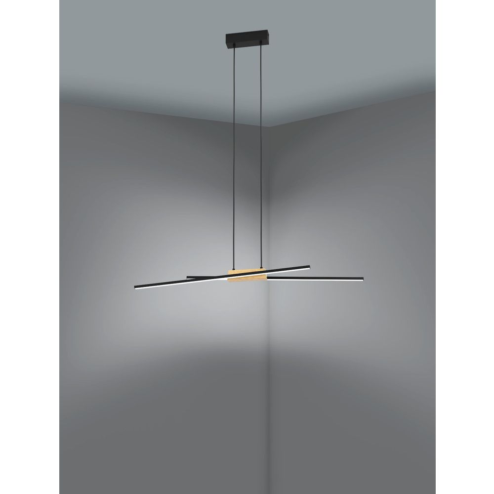 Eglo visilica/2, LED, 2x13W, 3120lm, dimabilna, crna/drvo/bijela "Panagria" slika 4