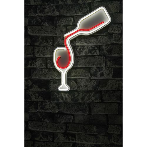 Wallity Ukrasna plastična LED rasvjeta, Wine - White, Red slika 2