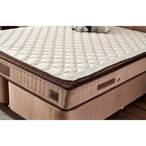 Woody Fashion Madrac, Bijela boja Smeđa, W Cotton 180x200 cm Double Size Firm Mattress slika 3