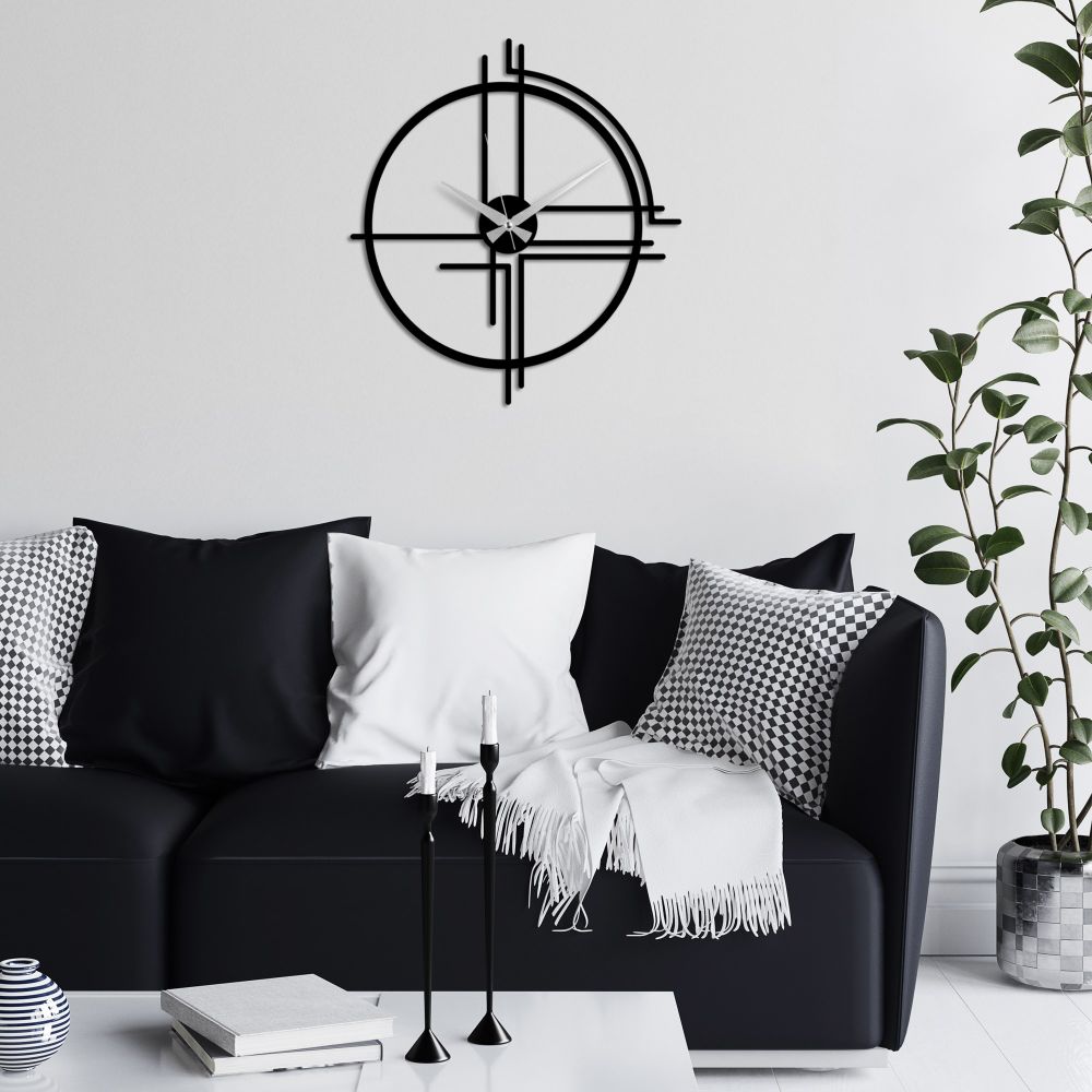 Decorative metal wall clock Unique, colour: black slika 3