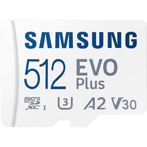 Samsung MB-MC512KA/EU MicroSD 512GB, EVO Plus, SDXC, UHS-I U3 V30 A2, Read 130MB/s, for 4K and FullHD video recording, w/SD adapter slika 1