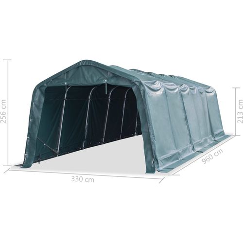 Uklonjivi šator za stoku PVC 550 g/m² 3,3 x 9,6 m tamnozeleni slika 21