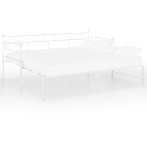 Okvir za krevet na razvlačenje bijeli metalni 90 x 200 cm slika 12