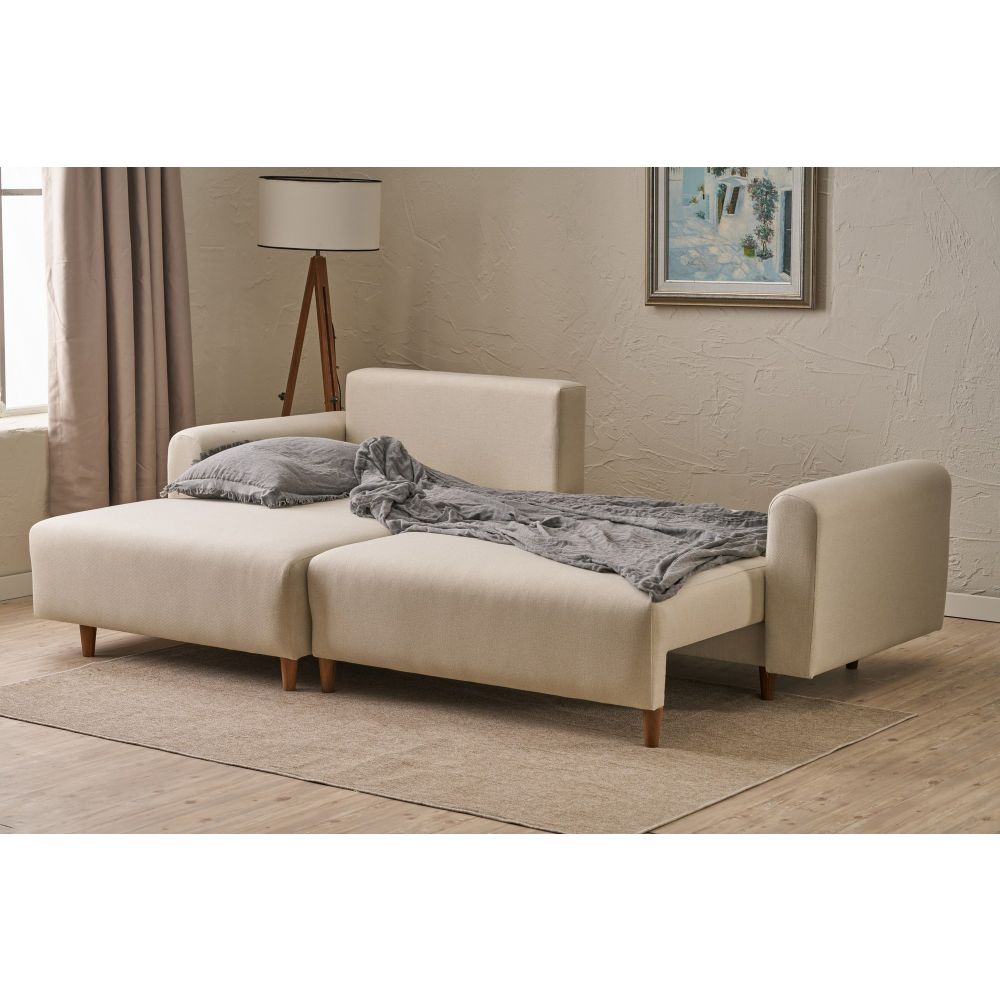 Mane Left - Krem Krem Kutna Sofa na Razvlačenje slika 3