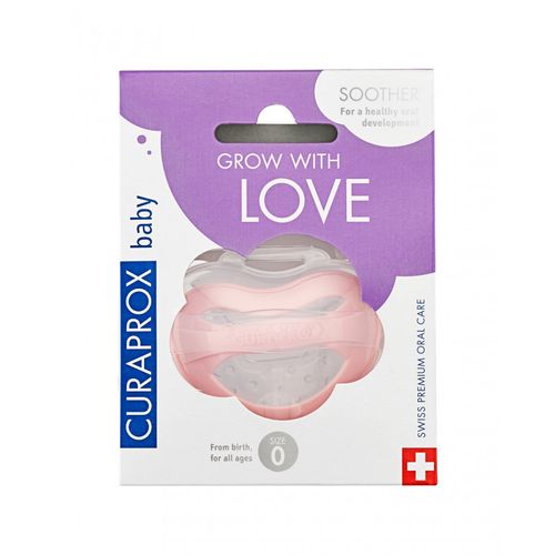 Curaprox Baby Ortodontska duda varalica V0 0-7mj (3-7kg) - Single Roza slika 4