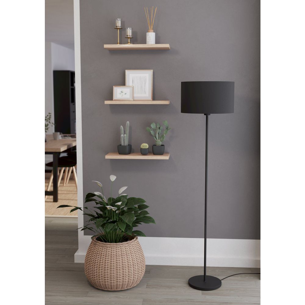 Eglo podna lampa maserlo 1 e27 1x40w crno/crno v:1515mm o380mm slika 4