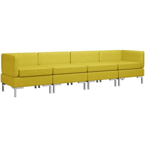 4-dijelni set sofa od tkanine žuti slika 36