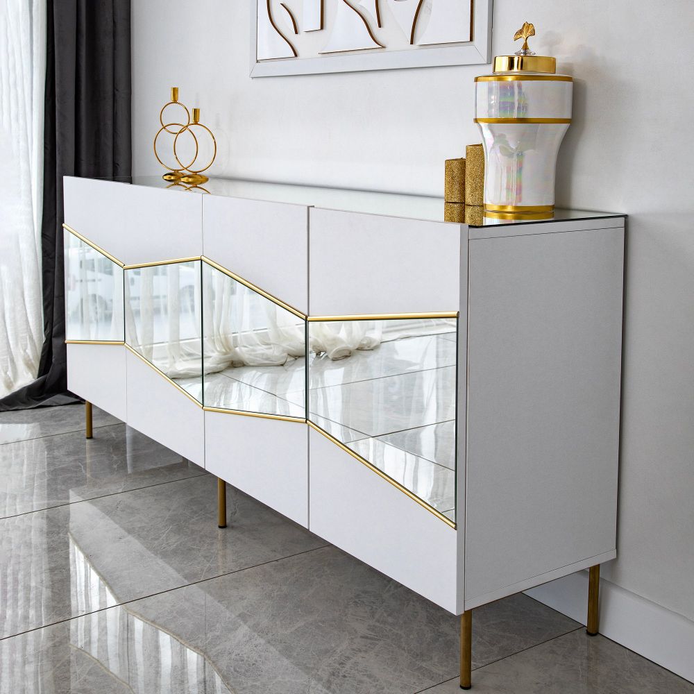 Elegantna Konzola Nice - Bijela sa Zlatnim Detaljima slika 6