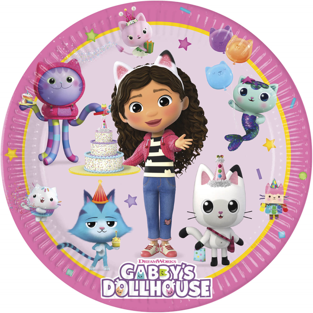 Papirni tanjir Gabby's Dollhouse 23 cm, 8 komada slika 1