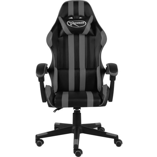 Igraća stolica od umjetne kože crno-siva slika 8