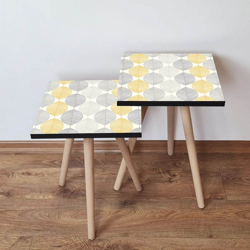 Nesting stolovi 2Shp177 - (2 komada) - boje: bijela, siva, žuta slika 1