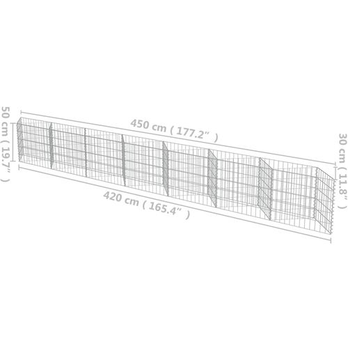 Gabionski zid od pocinčanog čelika 450 x 30 x 50 cm slika 25