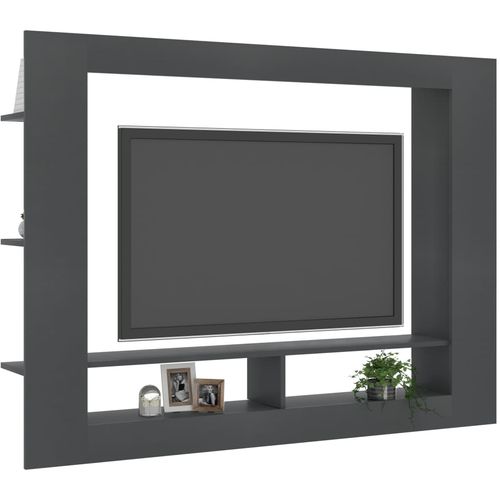 TV ormarić sivi 152 x 22 x 113 cm od konstruiranog drva slika 38