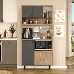 RE4-SA OakAnthracite Multi Purpose Cabinet