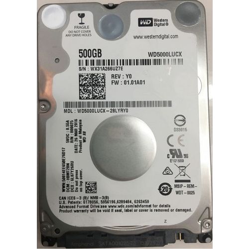 HDD 2.5 ** 500GB WD5000LUCX WD 16MB 5400RPM SATA 7mm slika 1