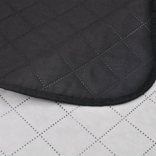 130887 Double-sided Quilted Bedspread Black/White 220 x 240 cm slika 15