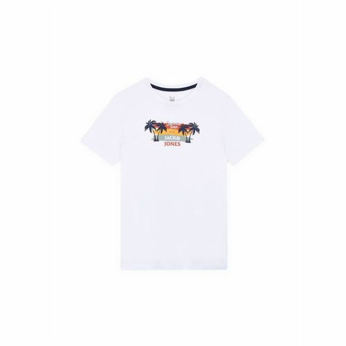 Dječja Majica Kratkih Rukava Jack & Jones Jjsummer Smu Vibe Tee Bijela 14 Godina slika 1