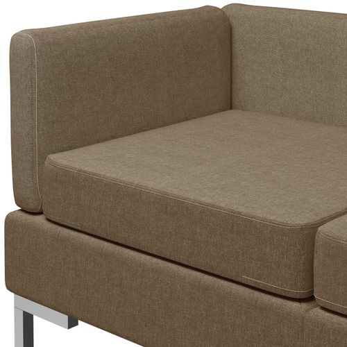 6-dijelni set sofa od tkanine smeđi slika 17