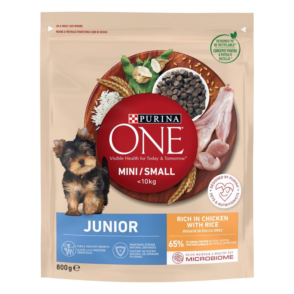 Purina ONE® Hrana za Pse Mini Junior, bogato piletinom, s rižom 800g slika 1