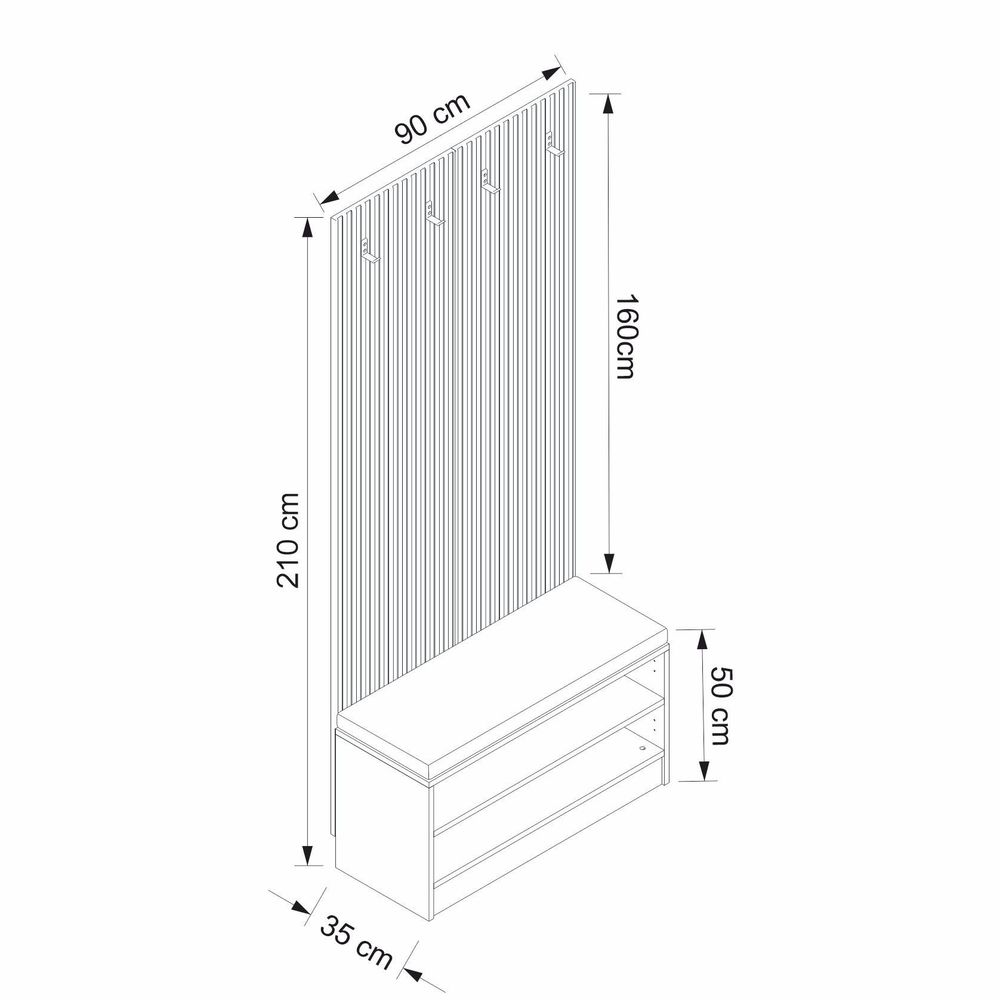 Hall stand Noah - 8323, bijela boja slika 8