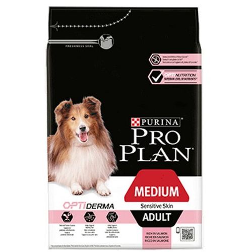 Purina Pro Plan OptDerma Adult Medium Sensitive Skin Losos 3kg slika 1