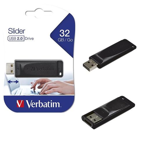 USB 32GB 2.0 Verbatim Store'n'Go slider crni V098697 slika 1