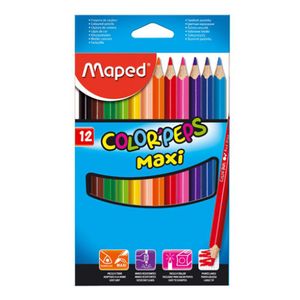 Bojice drvene Maped Color'Peps Maxi trobridne 12/1 MAP834010