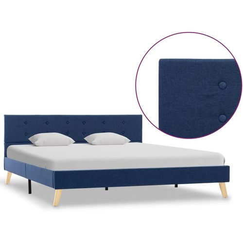 Okvir za krevet od tkanine plavi 160 x 200 cm slika 27