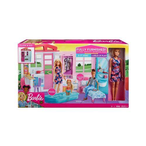 Barbie kuća s namještajem i lutkom slika 2