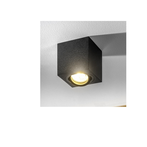 Stropna lampa GTV AVEIRO BIS 1xGU10 230V IP20 kvadratna, crna slika 1