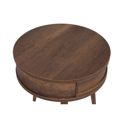 Yuvarlak - Walnut Walnut Side Table slika 9