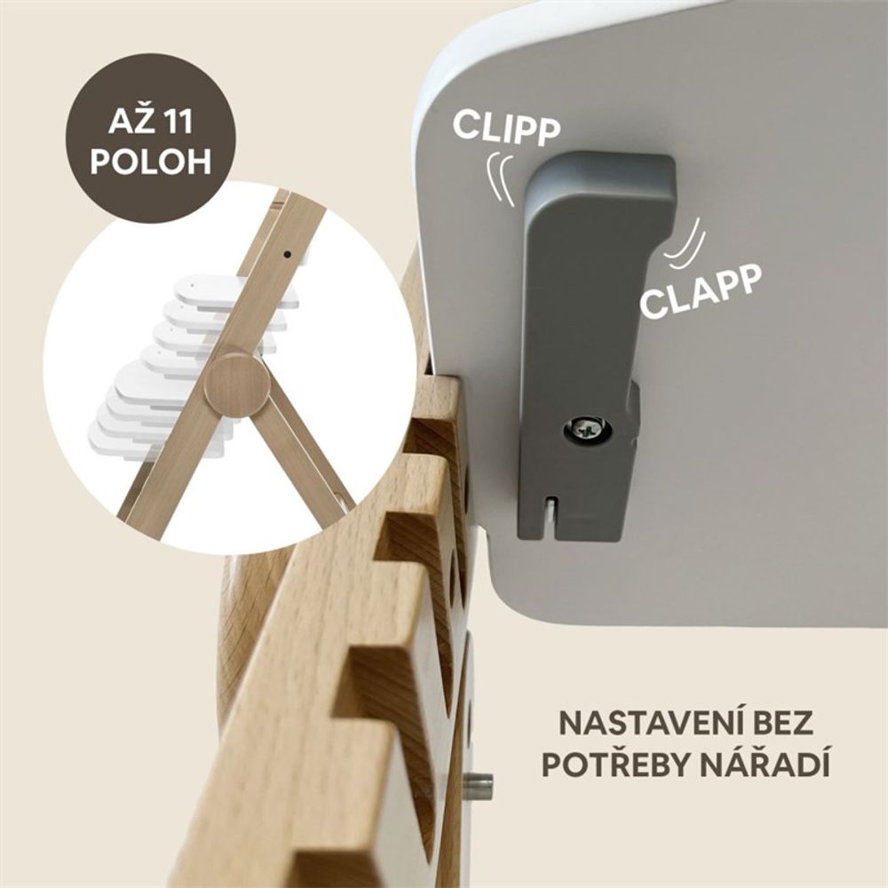 Zopa Drvena hranilica/stolica Clipp & Clapp, Black slika 7