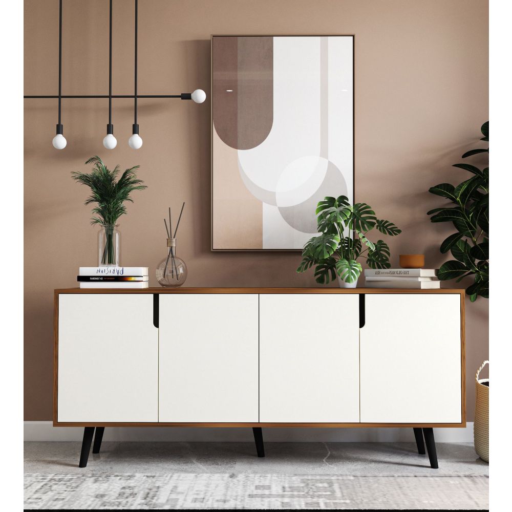 Dresser (konzolni namještaj) "Latina Modern 180" - boje: orah i bijela slika 1