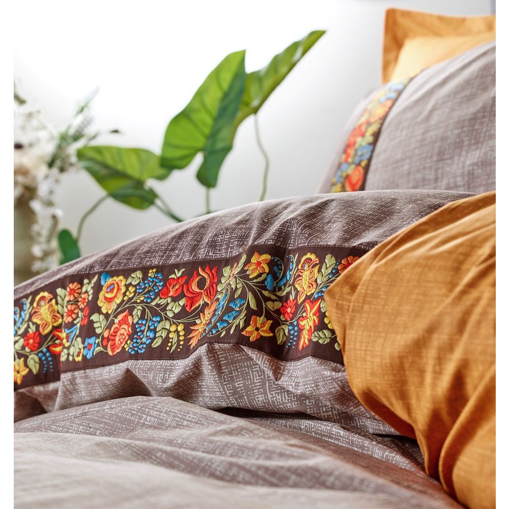 Set posteljine od ranforce pamuka Folk Art - Boja: Mink slika 2