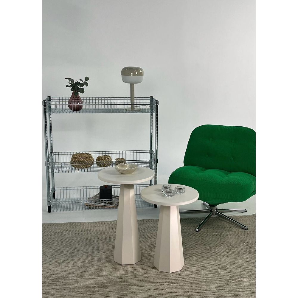 Set bočnih stolova "Lilyum (57 + 47)" - boja: Krem slika 2