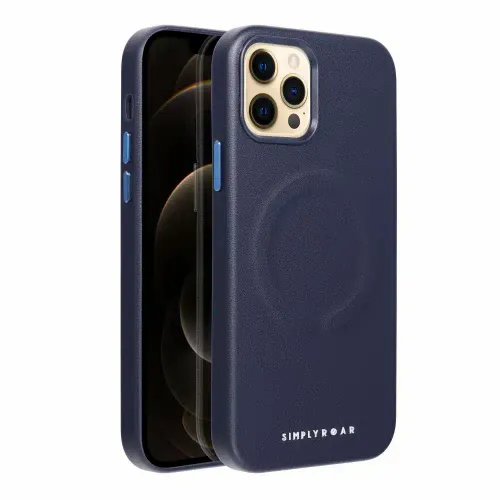 Roar kožna Mag Case maska kompatibilna s MagSafeom – za iPhone 12 Pro navy plava slika 2