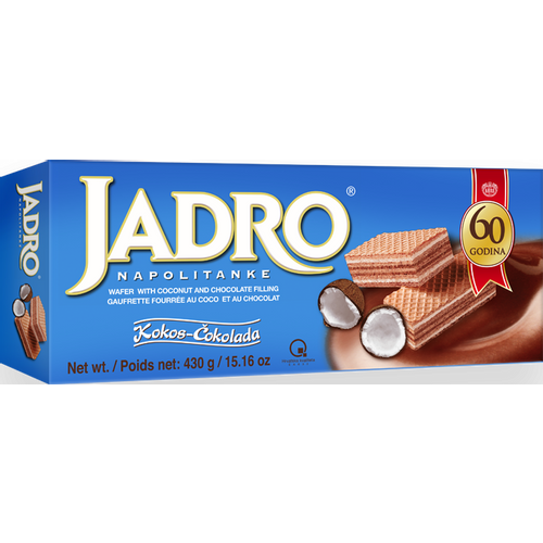 Kraš Jadro napolitanke kokos-čokolada 430g slika 1