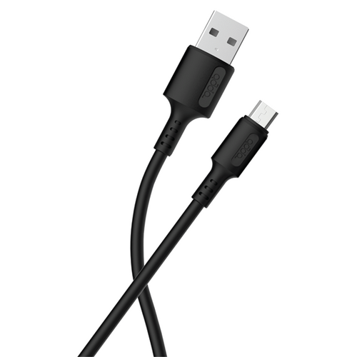 Kabel ADDA USB-100-BK, Fusion Charge+Data, USB-A na Micro USB, 3.1A, Premium TPE,  1.2m, crni slika 1