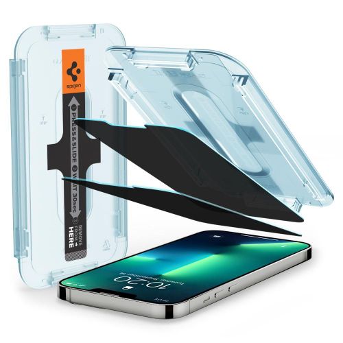 Spigen - Glas.TR EZ-FIT (2 kom) - iPhone 13 Pro Max / 14 Plus - Privatnost slika 3