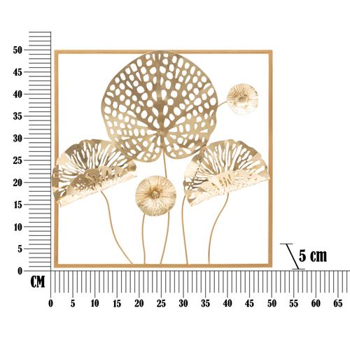 Mauro Ferretti Metalni zidni panel gold flowers cm 50x5x50 slika 6