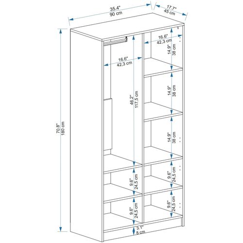 Newra - Light Walnut, White Light Walnut
White Wardrobe slika 6