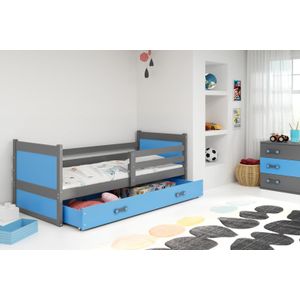 Drveni dječji krevet Rico - sivi - plavi - 200*90cm
