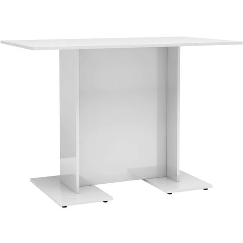 Blagovaonski stol visoki sjaj bijeli 110 x 60 x 75 cm iverica slika 18