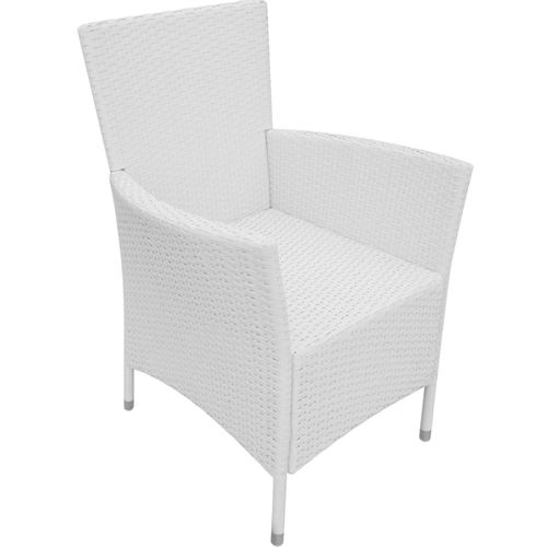 Vrtne stolice 2 kom s jastucima poliratan krem bijele slika 21
