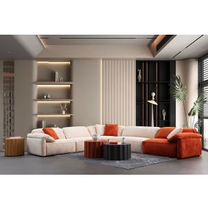Ugaona Sofa Flamingo Corner 2 (L1+O1+C+O2+1,5R) - boje: krem narančasta